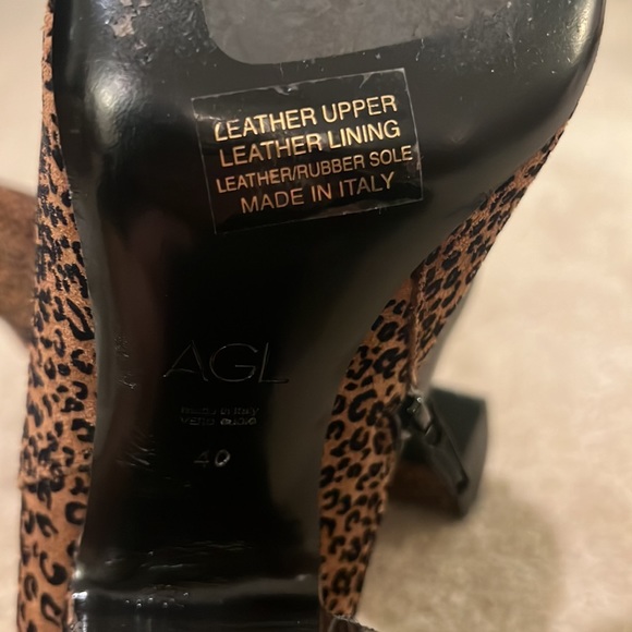 AGL Boots Leopard Print - Suede, Leather, Made in Italy - SZ 40